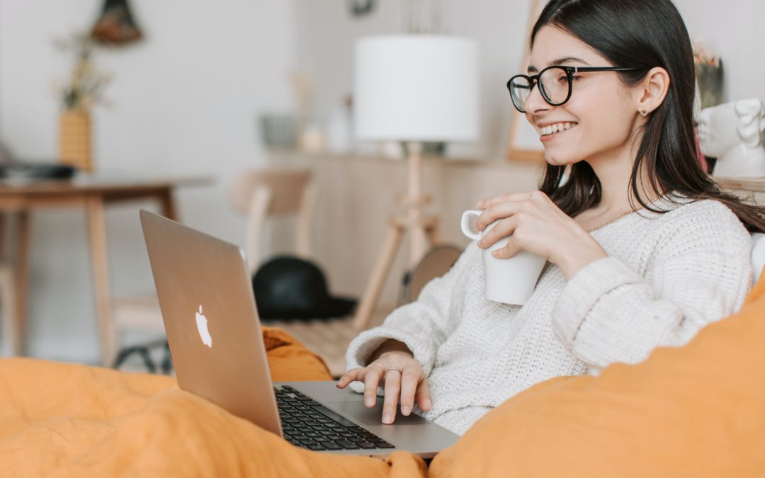 woman working from home